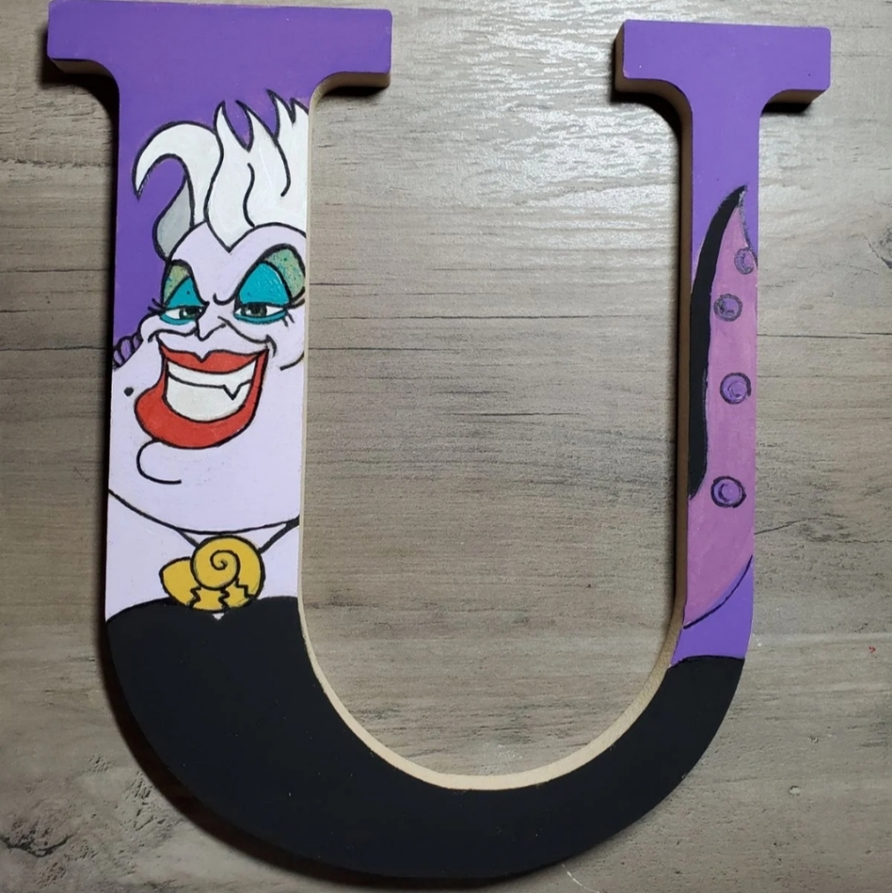 Hand painted Ursula Villain Letter little mermaid